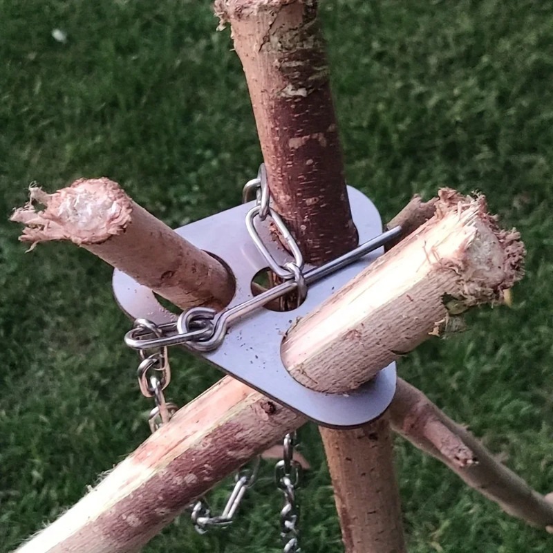 Camping Hanging Cooking Pot - ชุดขาตั้งหม้อสแตนเลสแบบพกพาสำหรับตั้งแคมป์ ปิ้งย่างกลางแจ้ง แบบถอดประกอบได้