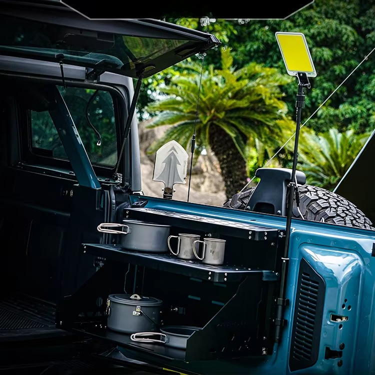Van Camping Cooking - โต๊ะพับอเนกประสงค์สำหรับติดตั้งท้ายรถ SUV รถกระบะ รถตู้ ใช้สำหรับตั้งแคมป์ ทำครัว