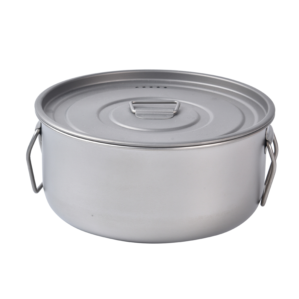 Camping Hanging Cooking Pot - หม้อแขวนสำหรับตั้งแคมป์กลางแจ้ง แบ็คแพ็ค ปิกนิก หม้อปรุงอาหารแบบพกพา น้ำหนักเบา 1800