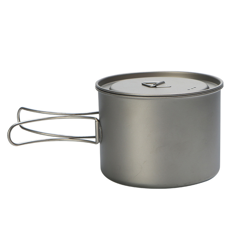 Camping Hanging Cooking Pot - หม้ออาหารปิคนิคไทเทเนียม750มล. 900มล. แขวนกลางแจ้ง panci camping แบบพกพา