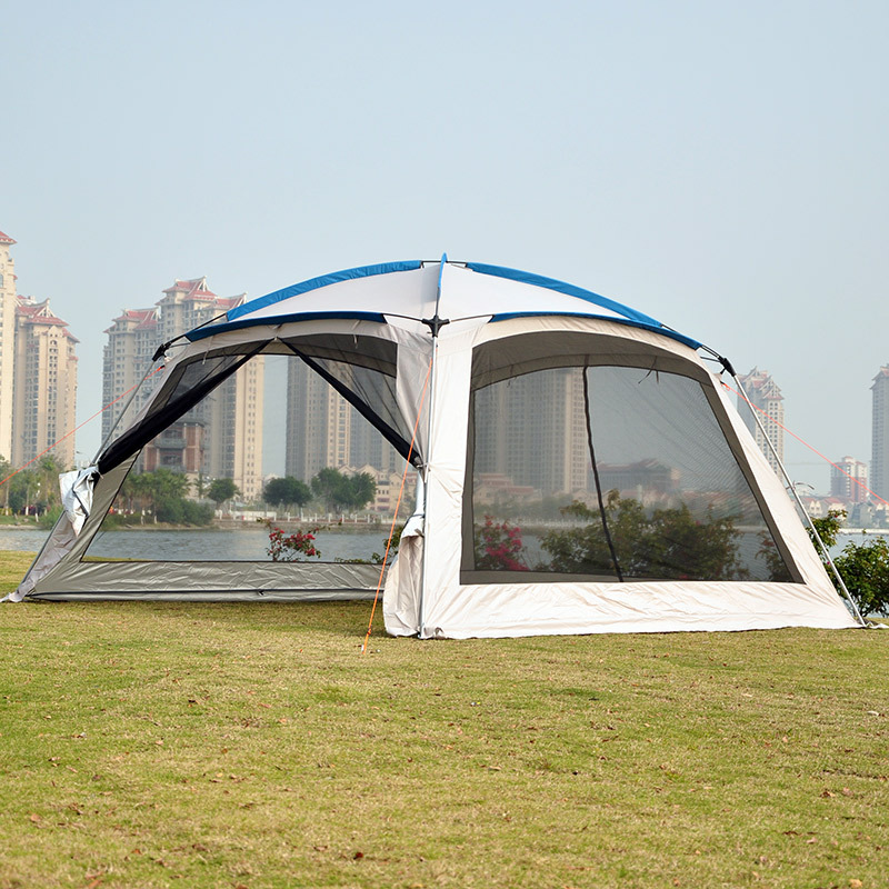 Camping Cooking Canopy - เต็นท์กันสาดผ้าอ็อกซ์ฟอร์ดกันฝนกันยุงสำหรับ 6-8 คน ป้องกันแสงแดด เต็นท์แคมป์ปิ้งพับได้ พกพาสะดวก