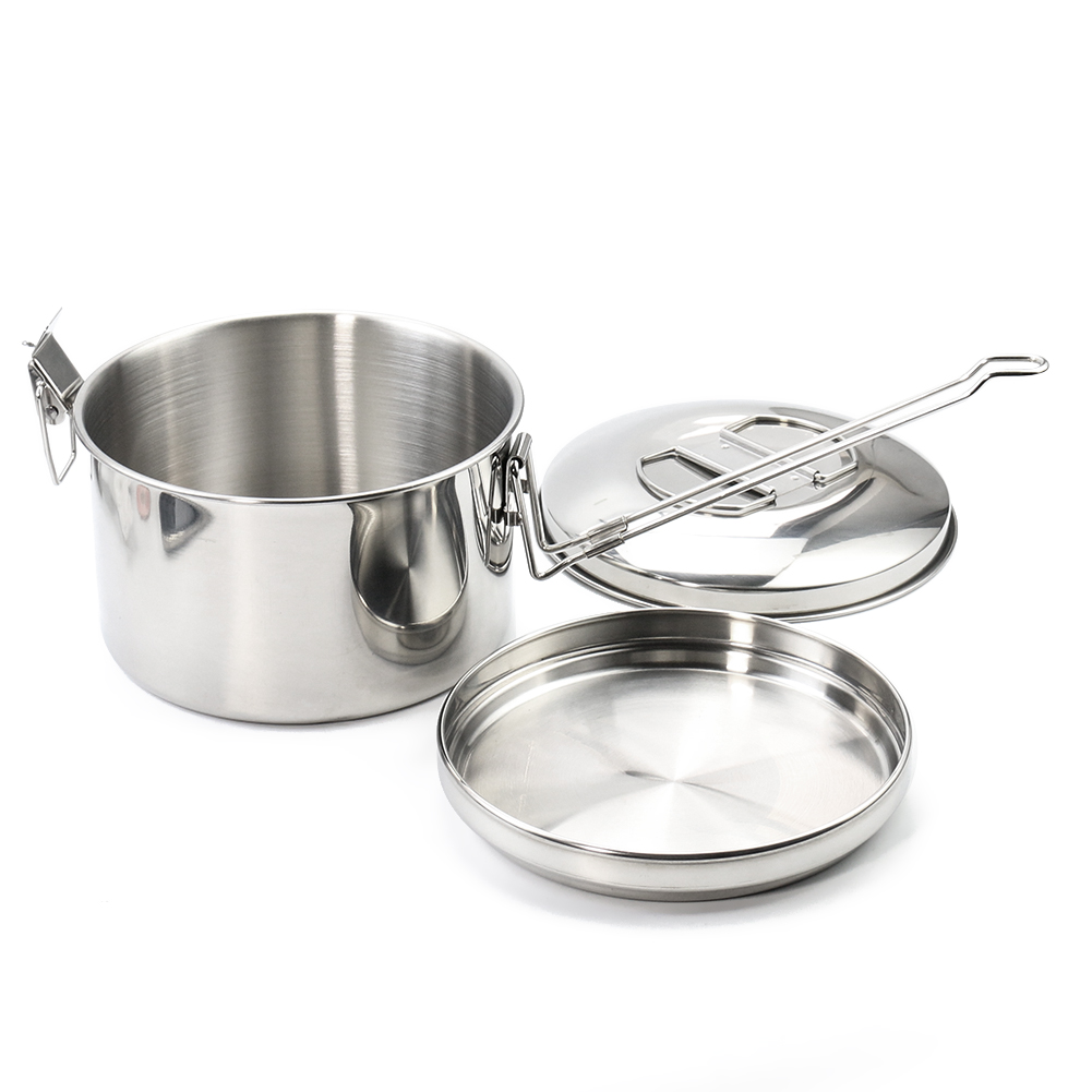 หม้อแขวนสแตนเลสสำหรับตั้งแคมป์ - Camping Hanging Cooking Pot บทวิจารณ์และราคา
