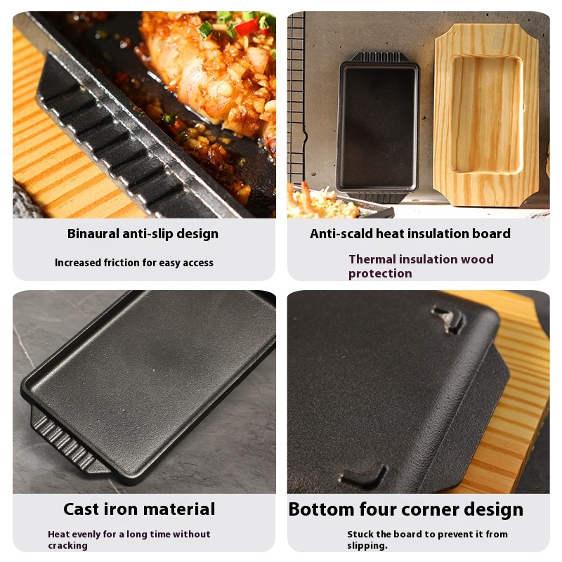 เตาเทปปันยากิเหล็กหล่อ รูปทรงส - Camping Cooking Griddle บทวิจารณ์และราคา