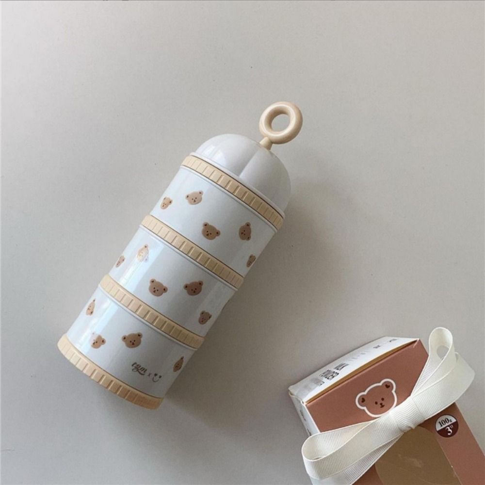กล่องนมผงสำหรับเด็ก 3 ชั้น ลาย - Bear Canister Food บทวิจารณ์และราคา