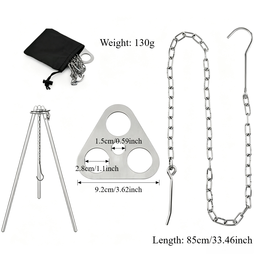 ขาตั้งกล้องแบบปรับได้สำหรับทำอ - Camping Hanging Cooking Pot บทวิจารณ์และราคา