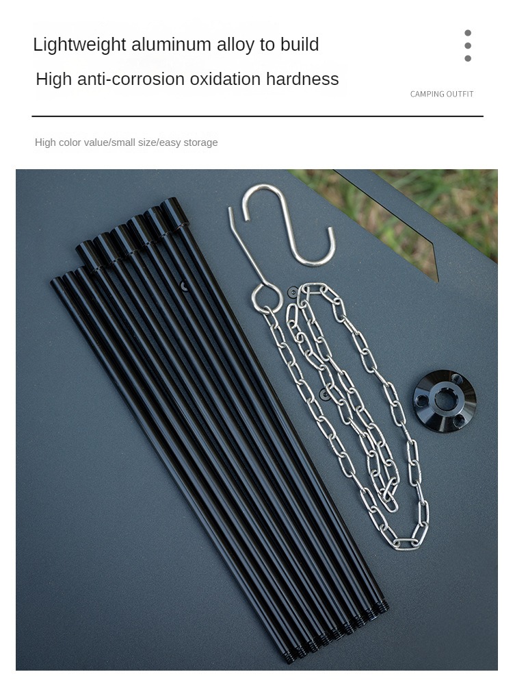 โครงเหล็กสามขาสำหรับตั้งแคมป์บ - Camping Hanging Cooking Pot บทวิจารณ์และราคา