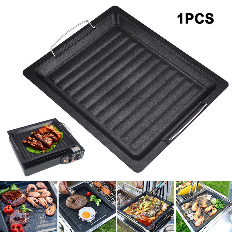 กระทะย่างทรงสี่เหลี่ยมหนาสำหรั - Camping Cooking Griddle บทวิจารณ์และราคา