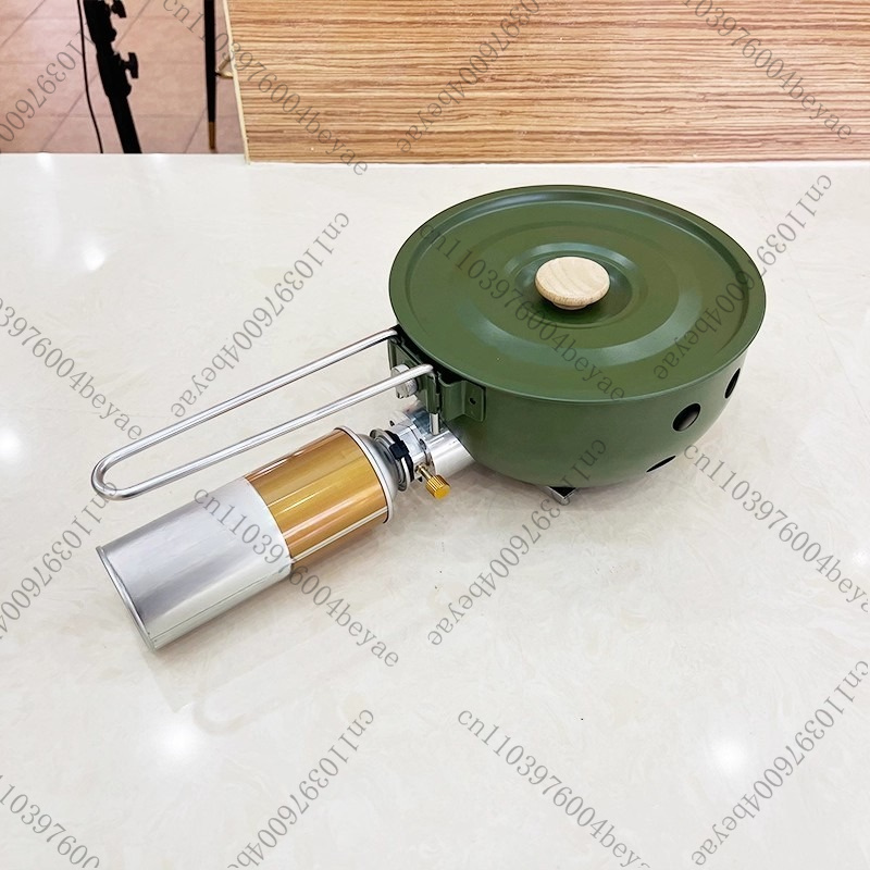 เตาแก๊สแคมป์ปิ้งพร้อมกระทะเคลื - Camping Cooking Gas Stove Portable Tool บทวิจารณ์และราคา