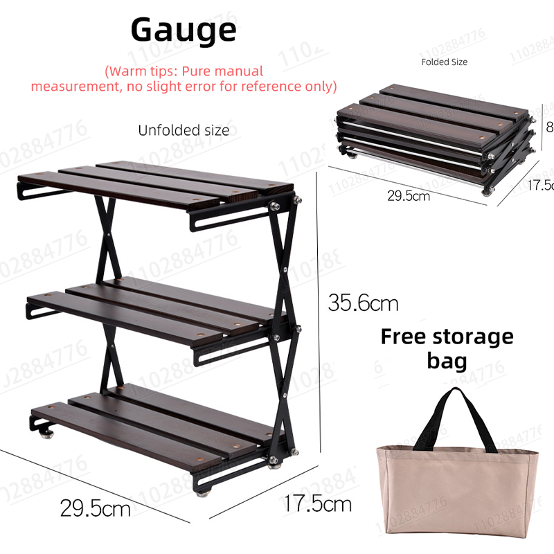 ชั้นวางของพับได้สามตอน สแตนเลส - Camping Cooking Utensil Holder บทวิจารณ์และราคา