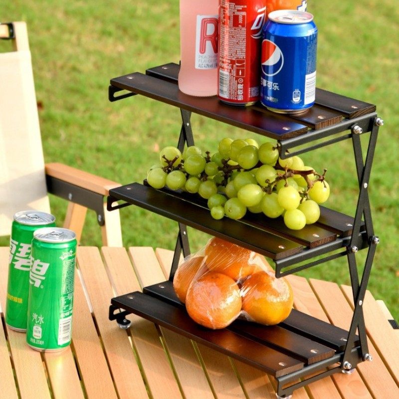 ชั้นวางของพับได้สามตอน สแตนเลส - Camping Cooking Utensil Holder บทวิจารณ์และราคา