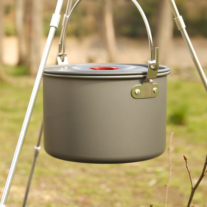 หม้อแขวนสำหรับตั้งแคมป์ 4 ลิตร - Camping Hanging Cooking Pot บทวิจารณ์และราคา