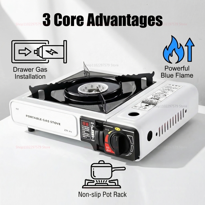 เตาแก๊สแคมป์ปิ้งแบบพกพาพับได้เ - Camping Cooking Gas Stove Portable Tool บทวิจารณ์และราคา