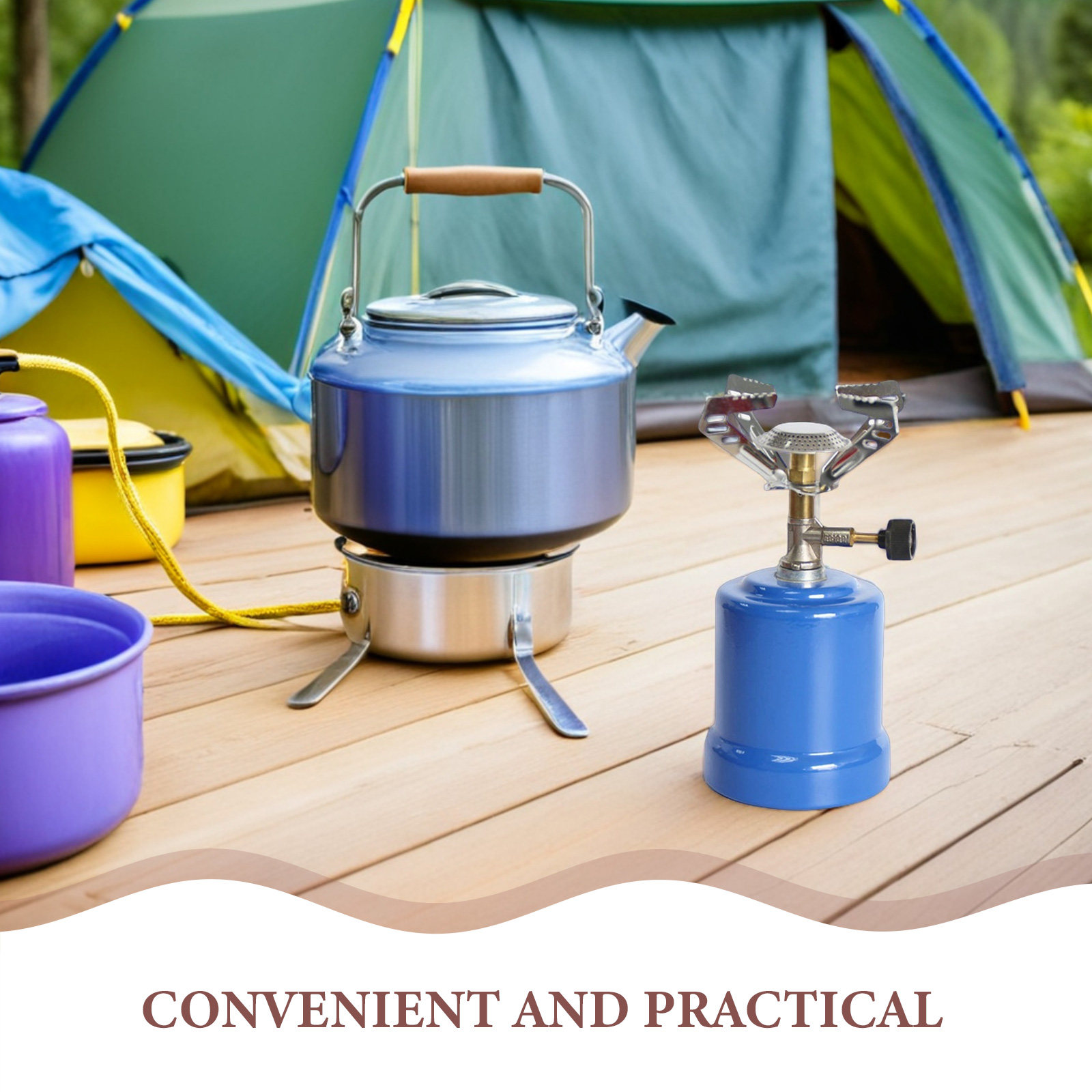 เตาแก๊สพกพาสำหรับตั้งแคมป์ น้ำ - Camping Cooking Gas Stove Portable Tool บทวิจารณ์และราคา