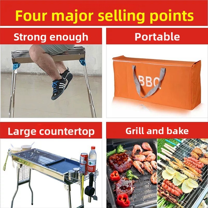 เตาย่างบาร์บีคิวถ่านแบบพับได้ข - Camping Cooking Griddle บทวิจารณ์และราคา
