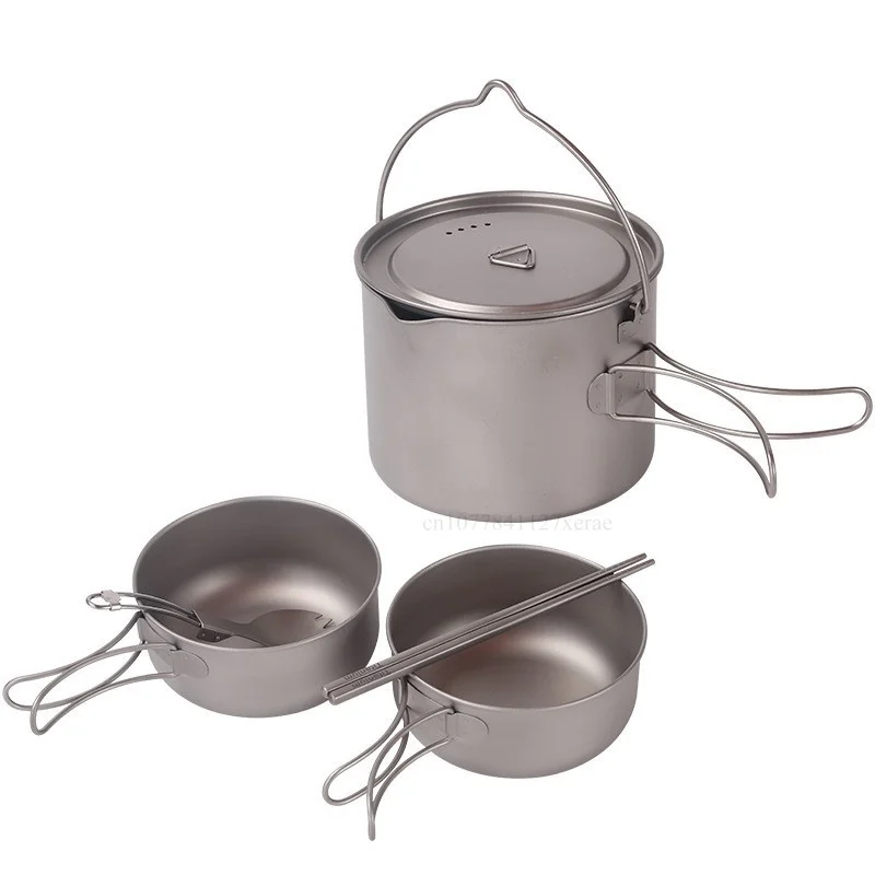 ชุดเครื่องครัวไทเทเนียมแท้สำหร - Camping Hanging Cooking Pot บทวิจารณ์และราคา